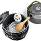 Queta 10-Teilig Cookware Kit Picknick Töpfen Kochgeschirr Campinggeschirr Set für 2-3 Personen Zum Camping Outdoor Wandern Picknick BBQ, Fda Zertifiziert (2-3 Personen)