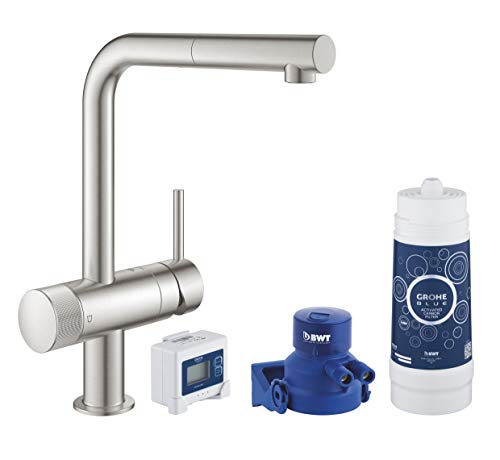 GROHE Blue Home Køkkenarmatur med filter starter kit. L-tud i krom.