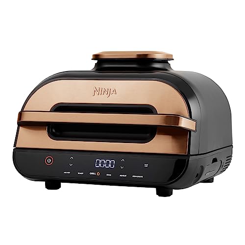 Ninja Foodi MAX Grill & Air Fryer, Airfryer, 3,8L, med digital sensor, opvaskemaskinesikre dele, 6-i1, Amazon Exclusive, kobber/sort, AG551EUCP