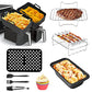 Vusddy 10-delt Dual Zone Hot Air Fryer tilbehør til Ninja Foodi Dobbeltkammer Airfryer Accessories XL sæt 7.6L-9.5L