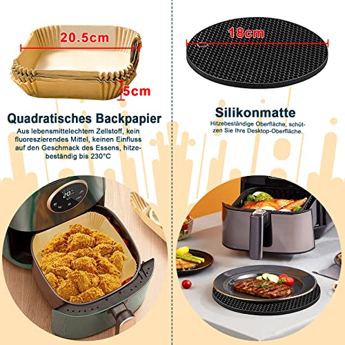 Air fryer 12 dele  som passer til COSORI Princess Innsky 5.5L, Ninja Tefal Uten Balter 5.8L 6L 6.5L, Philips 7.3L airfryer