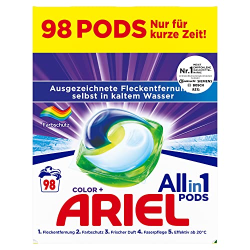Ariel Detergent All-in-1 Pods vaskemiddel til farvet tøj 98 stk