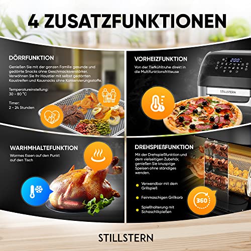 Stillstern 12L Air Fryer XXL med LED-touchscreen og 12 programmer